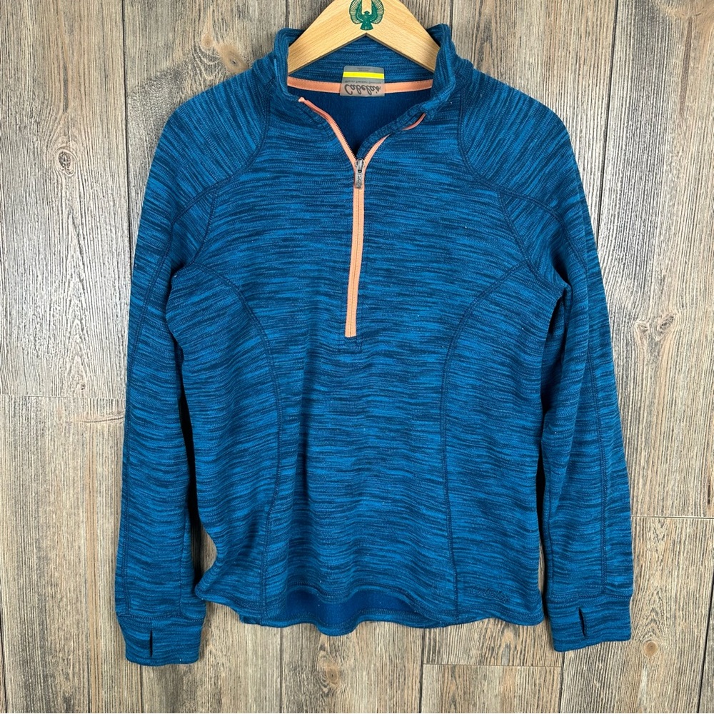 Cabela's Tectonic 1/4 Zip Blue Pullover Sweater Jacket Womens Size Large